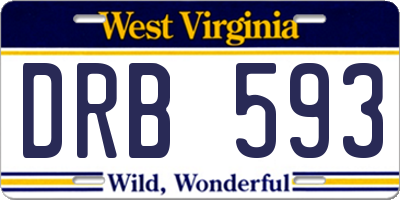 WV license plate DRB593