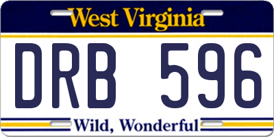 WV license plate DRB596