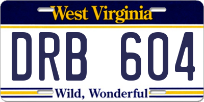 WV license plate DRB604