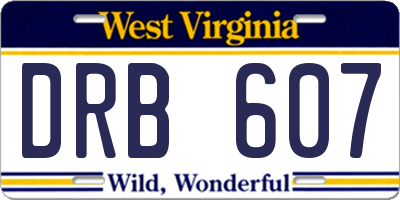WV license plate DRB607
