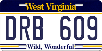 WV license plate DRB609