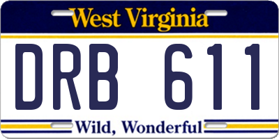 WV license plate DRB611
