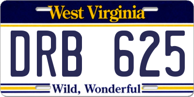 WV license plate DRB625
