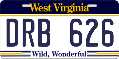 WV license plate DRB626