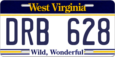 WV license plate DRB628