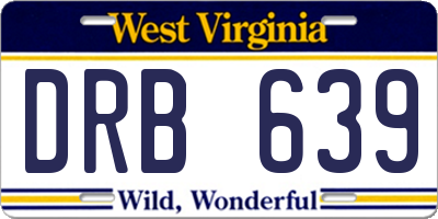 WV license plate DRB639
