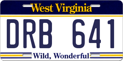WV license plate DRB641