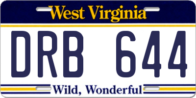 WV license plate DRB644