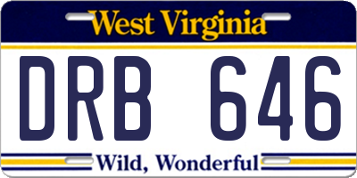 WV license plate DRB646