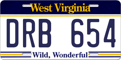 WV license plate DRB654