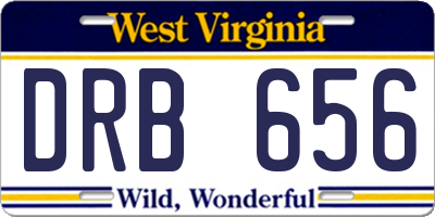 WV license plate DRB656