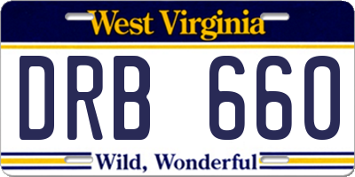 WV license plate DRB660