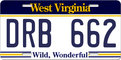 WV license plate DRB662