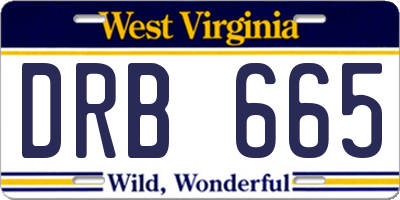 WV license plate DRB665