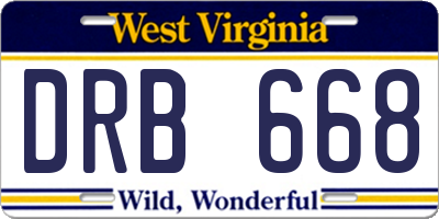 WV license plate DRB668
