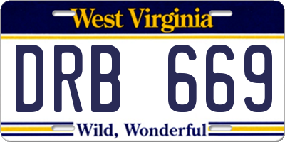 WV license plate DRB669