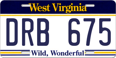 WV license plate DRB675