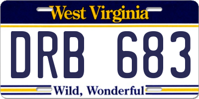 WV license plate DRB683
