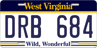WV license plate DRB684