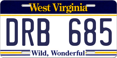 WV license plate DRB685