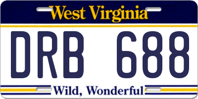WV license plate DRB688