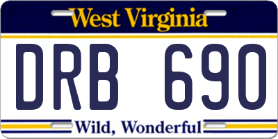 WV license plate DRB690