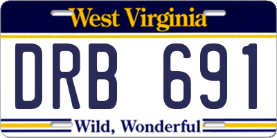 WV license plate DRB691