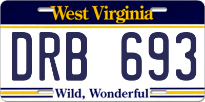 WV license plate DRB693