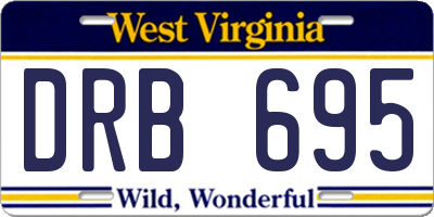 WV license plate DRB695