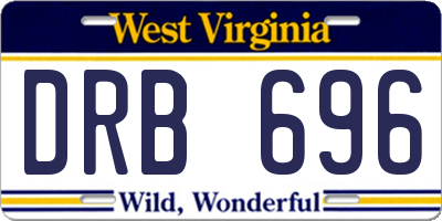 WV license plate DRB696
