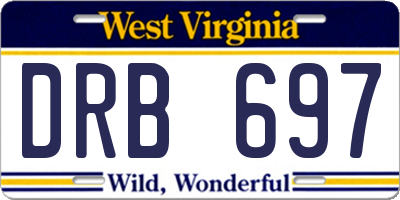 WV license plate DRB697