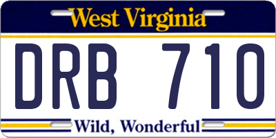 WV license plate DRB710