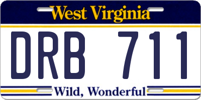 WV license plate DRB711