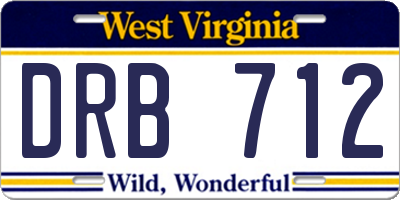 WV license plate DRB712