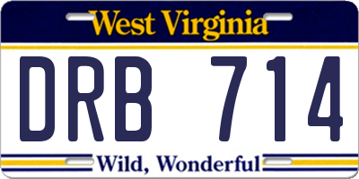 WV license plate DRB714