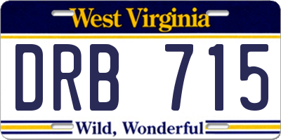 WV license plate DRB715