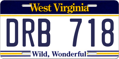 WV license plate DRB718