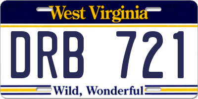 WV license plate DRB721