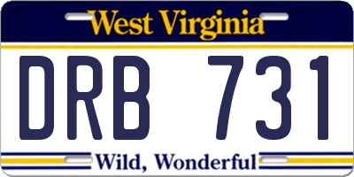 WV license plate DRB731