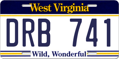 WV license plate DRB741