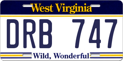 WV license plate DRB747