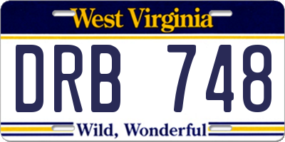 WV license plate DRB748