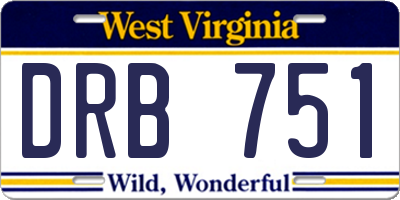 WV license plate DRB751