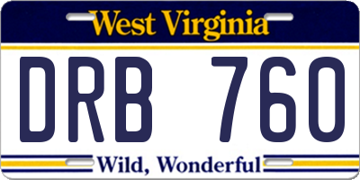 WV license plate DRB760