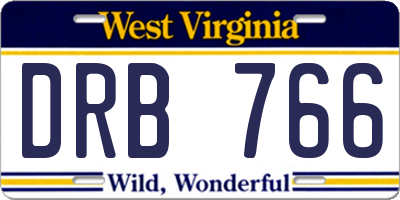 WV license plate DRB766