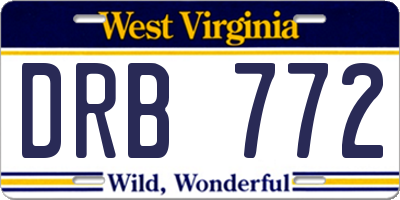 WV license plate DRB772