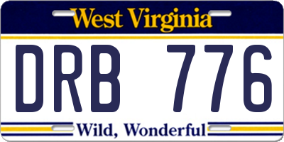 WV license plate DRB776