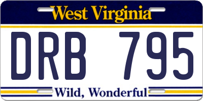 WV license plate DRB795
