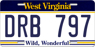WV license plate DRB797