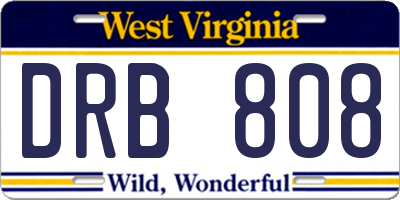 WV license plate DRB808